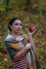 Picknic in the fairy beatiful forest in autumn