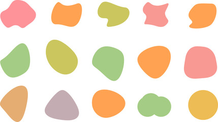 Abstract organic shapes in pastel colors