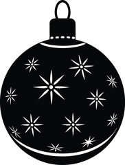 Fototapeta premium Red Christmas Ornament Ball Silhouette Transparent Background