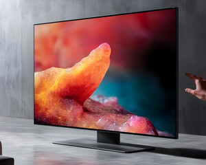 Large Modern Tv Display With Vivid Colors