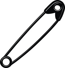 Silver Safety Pin Closed Silhouette Transparent Background