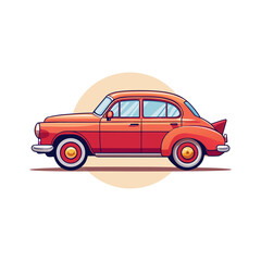 red car isolated on white