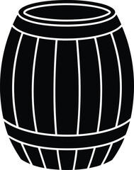 Wooden Barrel Closed Lid Silhouette Transparent Background