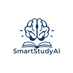 Modern Education Logo with Brain and Open Book Concept Representing Artificial Intelligence and Smart Learning Vector Illustration Design