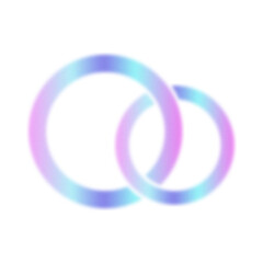 Abstract Gradient Neon Rings with Soft Glow on White Background