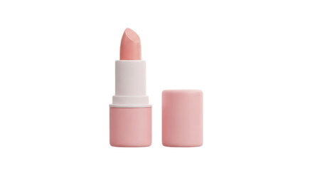 Elegant pink lipstick with a soft matte finish on dark background