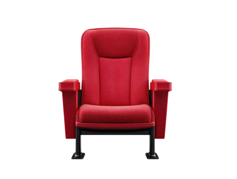 Red theater seat, front view