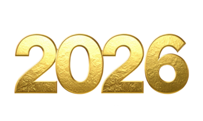 Elegant 2026 Happy New Year Gold Foil Typography