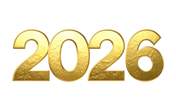 Elegant 2026 Happy New Year Gold Foil Typography