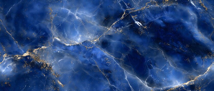 SEAMLESS lapis lazuli background, deep blue stone with golden pyrite and white calcite veins, seamless pattern, natural stone texture.