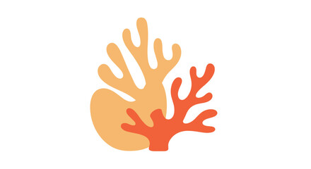 Obraz premium Abstract organic shapes resembling coral or sea anemones in warm colors creating a minimalist and artistic design.