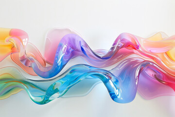 Smooth abstract rainbow-colored waves flowing with gradients, creating a vibrant modern design on a clean white background