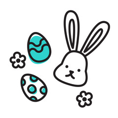 Easter bunny and eggs