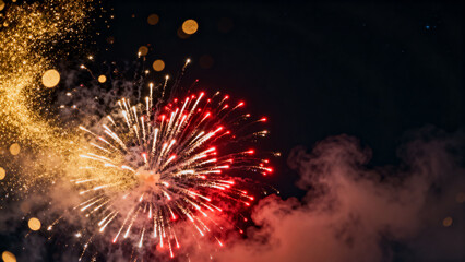 Fireworks bursting in night sky