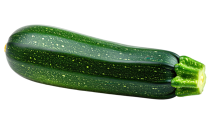 Freshly harvested zucchini, a vibrant green vegetable, is displayed against a contrasting black background, showcasing its texture, detail, and healthy qualities with a clear focus on the subject.