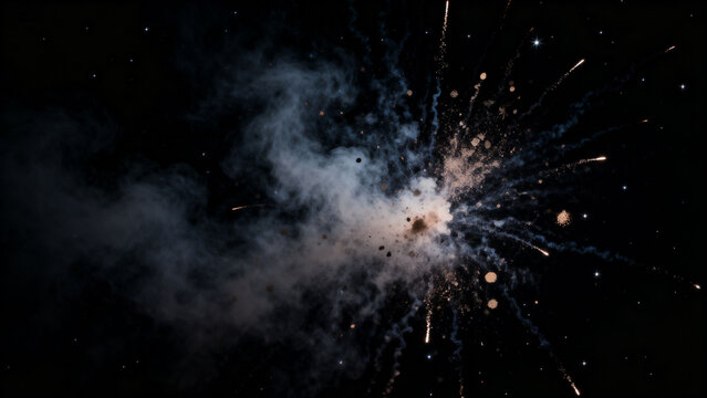 Fireworks exploding in night sky