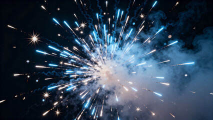 Fireworks exploding in night sky