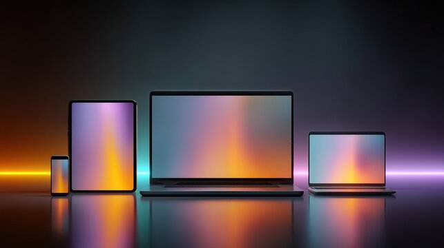 Premium branding mockup of desktop, laptop, tablet, and mobile
