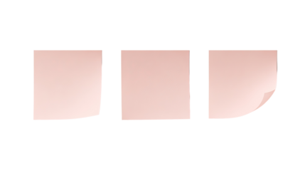 Three light pinkish-tan squares, one straight, two with curves, framed in black