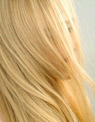 Fototapeta premium Blonde hair flowing, close-up