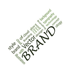   Word Cloud with Brand background design.