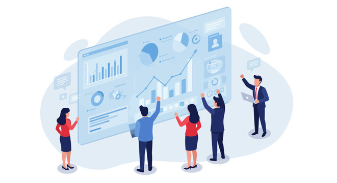 Next-Gen AI & Data Strategy: Empowering Business Innovation Flat Vector