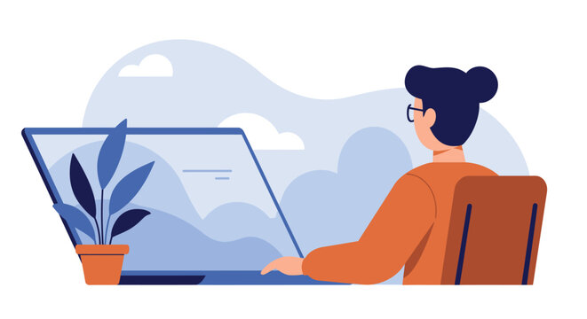 User-Centric View: Flat Design Illustration for Digital Strategy & Customer Experience