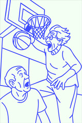 Grandma Slam Dunking Basketball © Fadil Rambey