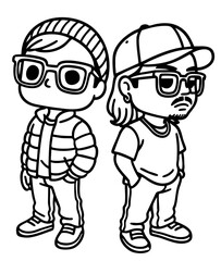 Cool Chibi Friends in Streetwear