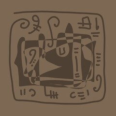 Minimal abstract image for printing. Picture for modern interiors. The picture is painted by hand on a tablet. © neurostructure