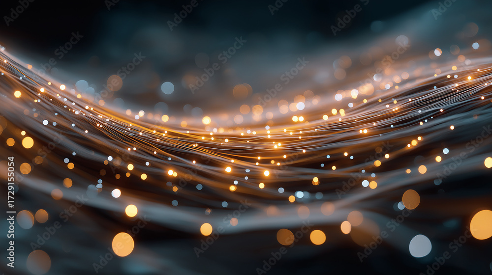Aufkleber digital data flow: a visually stunning depiction of interconnected data streams, with vibrant glowin