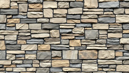Neutral colored stone blocks forming a textured background, with a variety of shapes and sizes, creating an aesthetically pleasing surface