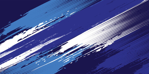Vibrant Blue and Purple Brush Texture Halftone Effect Grunge Sports Background. vector illustration