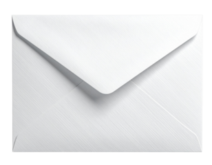 Elegant White Envelope Isolated on Transparent Background Valentine Note PNG Clipar