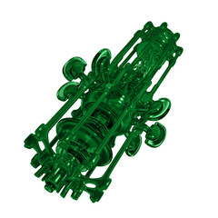 Metal abstract object,3d render