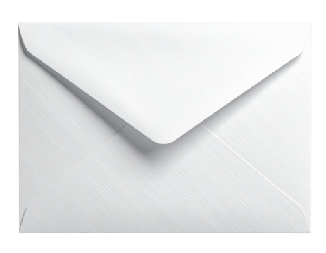 Elegant White Envelope Isolated on Transparent Background Valentine Note PNG Clipar