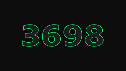 "Neon Glowing Numbers Isolated on Black Background"