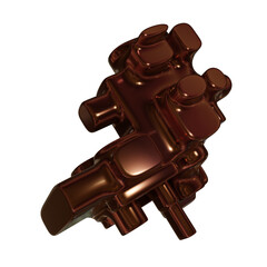 Metal abstract object,3d render