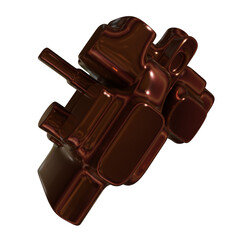 Metal abstract object,3d render