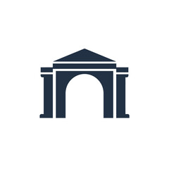 Fototapeta premium Architectural Icon Depicting a Classic Building Entrance Design.