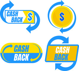 Cash back icons set. Vector