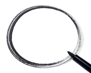 Hand drawn circle isolated on transparent background