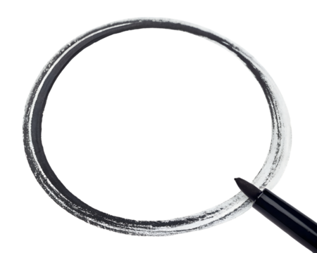 Hand drawn circle isolated on transparent background