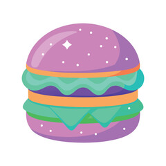 hamburger on a blue background