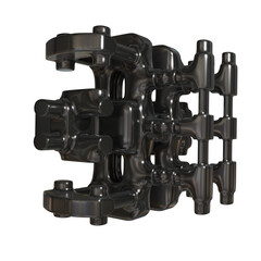 Metal abstract object,3d render