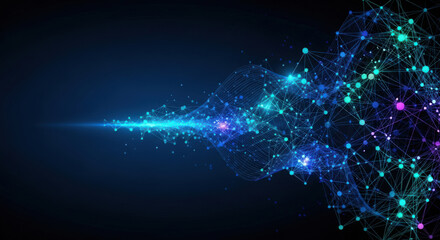 Abstract Network Connection Background A Dynamic Visualization of Interconnected Nodes and Lines Representing Global Communication Data Flow and Technological Advancement