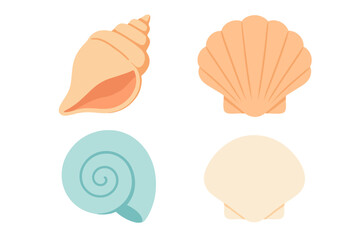 Obraz premium Vibrant collection of various colorful seashells and conch shells from the ocean floor and sandy beach environment