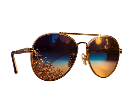 Fashionable sunglasses with shiny fi