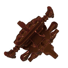 Metal abstract object,3d render
