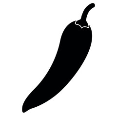 chili silhouette vector on white background.eps